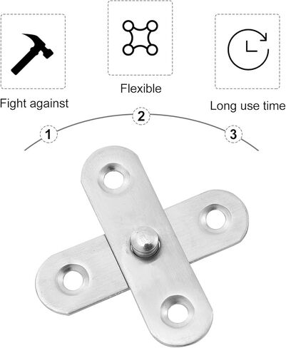 Homoyoyo 6 قطع من الفولاذ المقاوم للصدأ مفصلات دوران الباب المخفية مجموعة مفصلات محورية مع محور سفلي صغير للمنزل وأجهزة باب النافذة in Kuwait