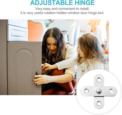 Homoyoyo 6 قطع من الفولاذ المقاوم للصدأ مفصلات دوران الباب المخفية مجموعة مفصلات محورية مع محور سفلي صغير للمنزل وأجهزة باب النافذة in Kuwait