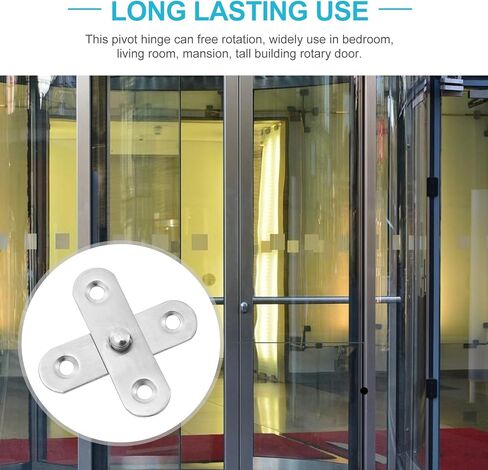 Homoyoyo 6 قطع من الفولاذ المقاوم للصدأ مفصلات دوران الباب المخفية مجموعة مفصلات محورية مع محور سفلي صغير للمنزل وأجهزة باب النافذة in Kuwait