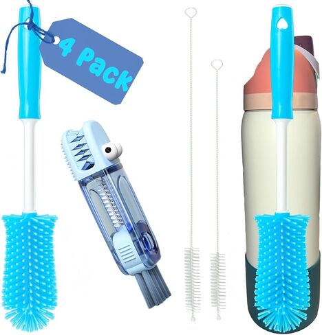 4 عبوات من منظف فرش الزجاجات، طقم تنظيف فرشاة زجاجات المياه، منظف القش لأوالا فريسيب، منظف الزجاجات لفرشاة السيليكون ستانلي لزجاجات الرياضة، زجاجات المياه in Kuwait