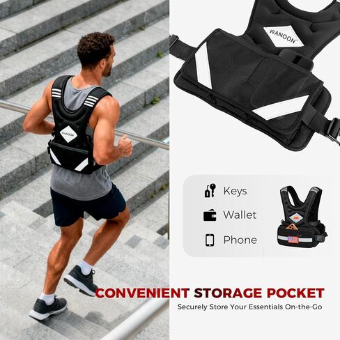 Weighted Vest Woman & Men, 6-10lb/8-20lb/8-30lb Adjustable weighted Vest With Pockets & Reflective Strips for Walking, Running, Hiking,Rucking, Workout, Strength Training in Saudi Arabia