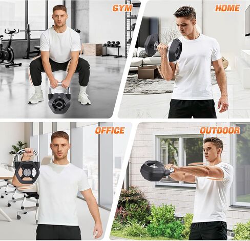 2-in-1 Adjustable Kettlebell, 15-45LB Kettlebells Weight Set for Strength Training, 5.9-30.9LB Adjustable Weights Dumbbell for Home Gym Full Body Workout in Saudi Arabia