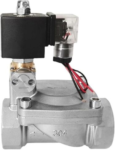 مع مفتاح الطوارئ اليدوي الفولاذ المقاوم للصدأ صمام الملف اللولبي عالي الضغط DN15-50 AC220V DC24V 1 قطعة (DN40، G_DC24V_WITH مفتاح يدوي) in Saudi Arabia