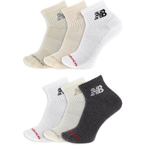 New Balance Unisex Adult Everyday Crew & Ankle Socks - 6 Pairs - Cushioned Durable Reinforcement in Saudi Arabia