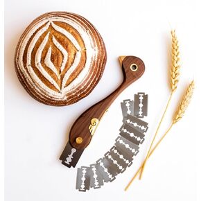 عرجاء الخبز الخشبي للطيور، سكين تسجيل العجين المصنوع يدويًا لتقطيع العجين المخمر، أداة تسجيل دقيقة مع 10 شفرات حلاقة بديلة in Kuwait