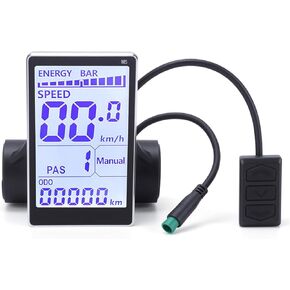 عداد شاشة LCD للدراجة الكهربائية، M5 مقاوم للماء LCD E Bike Display 5 Pin 24V 36V 48V 60V، مناسب للدراجات الكهربائية 31.8 مم، 22.2 مم in Kuwait