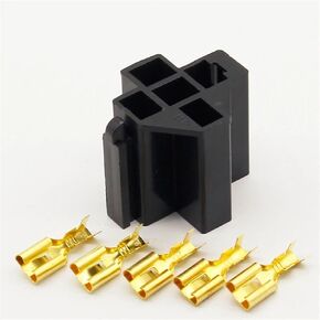 1Set 5 Pin Relay Socket Holder with 5Pcs 6.3mm Copper Terminal in Kuwait