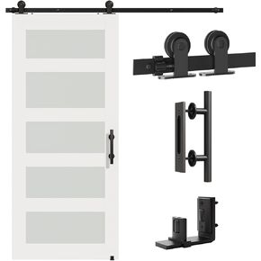 Barn Door Hardware kit 6FT(Whole Set Include Sliding Barn Door Track Kit & Barn Door Handle & Floor Guide) for Single Door-Heavy Duty in Saudi Arabia