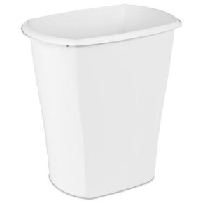 Kitchen Trash Can, 10 Gallon Plastic Garbage Bin with No Lid, White in Kuwait