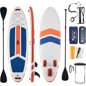 لوح مجداف قابل للنفخ بطول 10.5 بوصات مع ملحقات لوح مجداف SUP ممتازة، مجداف 2 في 1 بتصميم ثابت واسع لجميع مستويات المهارة، سطح مريح مانع للانزلاق للشباب والكبار in Kuwait