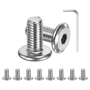 M METERXITY 10-Pack Flat Head Socket Cap Screws, M5x20mm 304 Stainless Steel Hex Drive Fastener Kit with Hex Key for Machine/Furniture/Automobile/Marine, Full Thread Hexagon Bolts in Kuwait