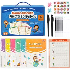 Grooved Handwriting Practice Workbooks, Reusable Magic Grooved Writing Practice Copybook, Letter Tracing Book for Adults(6 Books) in Kuwait