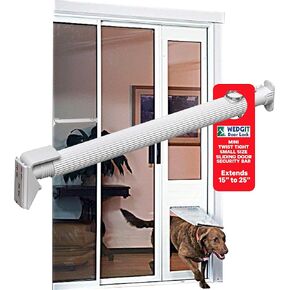 White Mini Twist Tight Security Bar Small Size Extends 15" to 25" Sliding Glass Door Pet Door Panel Lock – Single Hung & Sliding Window Locks in Saudi Arabia