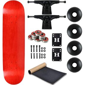 لوح تزلج Moose Complete باللون الأحمر مقاس 7.5 بوصة مع شاحنات سوداء وعجلات سوداء in Kuwait