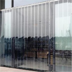 ستائر شفافة من شريط PVC للفريزر والمبرد - مجموعة أبواب تجارية مقاس 200 سم × 165 سم، شرائط بلاستيكية ناعمة للاستخدام في الشتاء والمستودعات، موفرة للطاقة وسهلة التركيب in Kuwait