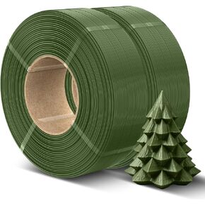 عبوة إعادة تعبئة خيوط PETG من TECBEARS 1.75 مم، إعادة تعبئة خيوط الطابعة ثلاثية الأبعاد لبكرة قابلة لإعادة الاستخدام، دقة الأبعاد +/- 0.02 مم، 1 كجم لكل بكرة، عبوتان، أخضر زيتوني in Kuwait