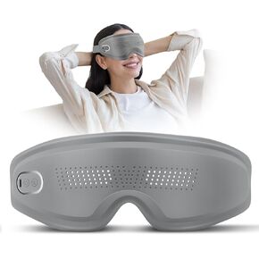 DREAMSOME Eye Massager with Heat and Vibration, Eye Mask with Acupressure and Vision Window, Rechargeable Eye Care Device with Bluetooth Music for Relaxation in Saudi Arabia