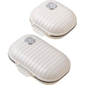 Travel Pill Organizers 2 Pack with Medication Tracker, Portable Pill Box 7 Day Moisture Proof Daily Medicine Vitamin Case for Vitamins (Black) in Kuwait