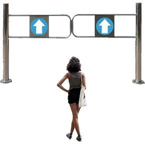 Automatic Swing Gate for Supermarket Entrances, Self-Closing One-Way Door, Stainless Steel Entrance and Exit Device, for Warehouse, Library, Shop, Retail Environments(1x1m/3.28x3.28ft) in Saudi Arabia