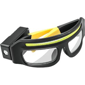LED Glasses Rechargeable Headlight with Motion Sensor and Touch Control, 5 Modes USB C Lighted Glasses for Night Running,Camping, Fishing, Cycling, Hiking, Hands-Free Lighting (Yellow) in Saudi Arabia