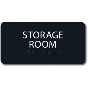 4"X8"- ADA Compliant- “Storage Room" Sign Black/White Tactile & Braille in Saudi Arabia