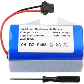 Battery Replacement for BAGOTTE BG600 MAX BG700 BG750,Tesla 106936,Goovi D380 F007C D382,Honiture G20 PRO,iHome Autovac iHRV10Y-BLK iHRV11-BLK iHRV12-BLK Robot Vacuum H18650CH-4S1P CMICR18650F8M7-4S1P in Kuwait