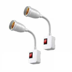 وصلة مقبس E26/E27 مكونة من قطعتين مع مفتاح تشغيل/إيقاف، محول مقبس إضاءة مرن بالكامل بزاوية 360 درجة، لا حاجة إلى أسلاك، جهاز كمبيوتر مثبط للهب، لغرفة النوم، والإضاءة الليلية، والجراج، والخزانة، وكاميرا المصباح in Kuwait