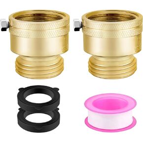 2 قطعة مجموعة قواطع فراغ النحاس 3/4 بوصة GHT صمام مريلة مضاد للسيفون من النحاس الصلب لكسارة الفراغ صنبور خارجي اتصال خرطوم RV موصل مانع التدفق الخلفي مع شريط، غسالات إضافية in Kuwait