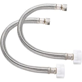 2Pack, PevePexe Toilet Hose Water Supply Line - 15" Length 3/8" COMP x 7/8" BC Braided Toilet Connector Hose in Saudi Arabia
