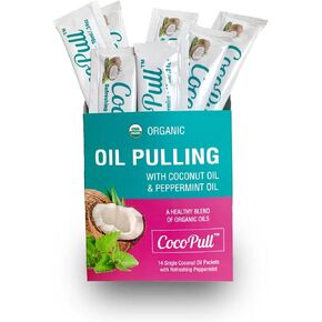 CocoPull USDA Organic Oil Pulling Mouthwash with Peppermint Oil -Organic Coconut Oil Pulling for Complete Oral Hygiene, Fresh Breath, Clean Teeth, Healthy Gums- Natural Teeth Whitening, Non-GMO in Saudi Arabia