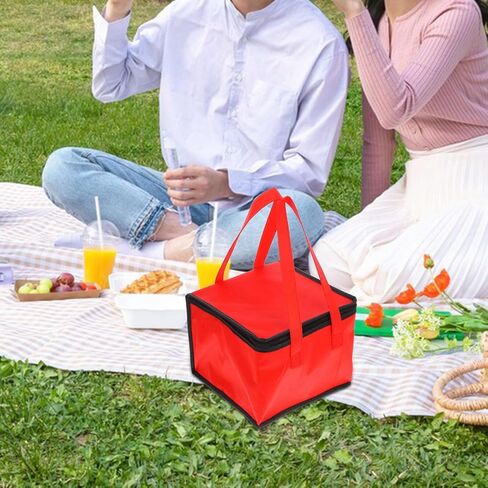 حقيبة حمل الطعام المعزولة من شيرشبراي، سعة كبيرة 6 بوصة، حقيبة تبريد طعام حمراء محمولة مع سحاب للخروج والسفر in Saudi Arabia