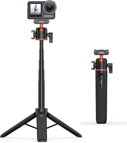 VRIG 21 "Osmo Action Mini Extension Rod مع 360 درجة متداولة رأس الكرة والأحذية الباردة ، ترايبود مضغوط متوافق مع Osmo Action 5 Pro ، Osmo Action 4 ، Osmo Action 3 ، Osmo 360 in Kuwait