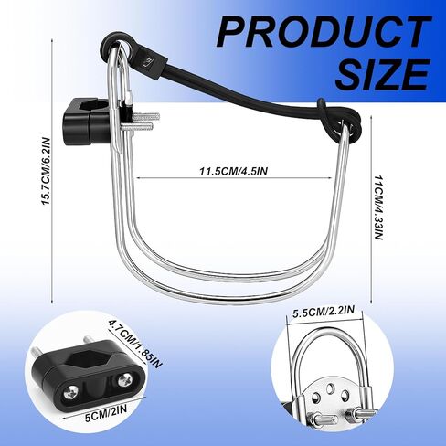 2 Pcs Life Buoy Holder, Stainless Steel Horseshoe Bracket Lifebuoy Preserver Ring Holder with Plastic Base for Standard Boat Marine in Saudi Arabia