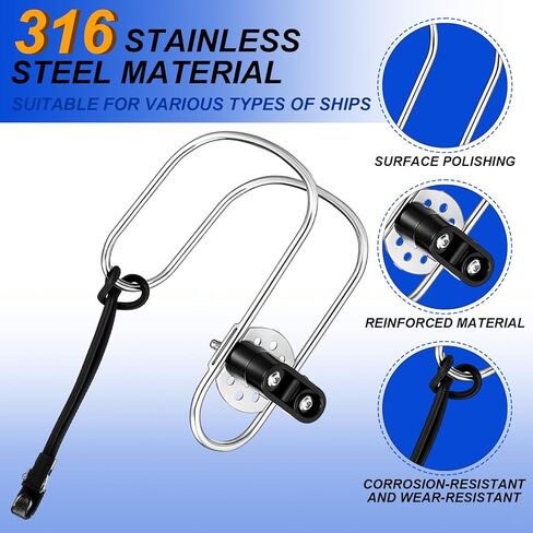 2 Pcs Life Buoy Holder, Stainless Steel Horseshoe Bracket Lifebuoy Preserver Ring Holder with Plastic Base for Standard Boat Marine in Saudi Arabia