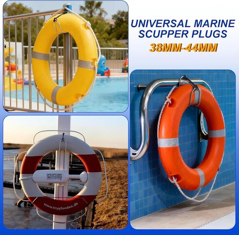 2 Pcs Life Buoy Holder, Stainless Steel Horseshoe Bracket Lifebuoy Preserver Ring Holder with Plastic Base for Standard Boat Marine in Saudi Arabia