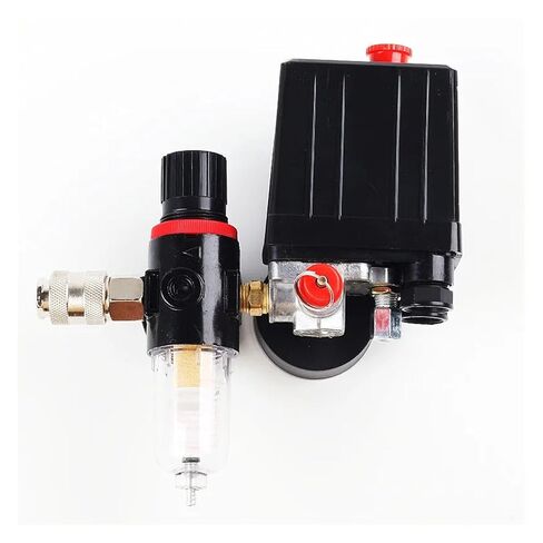 ضاغط الهواء 125PSI مجموعة مفاتيح الضغط الأوتوماتيكية مع صمام تنظيم الضغط، فاصل الزيت والماء in Kuwait