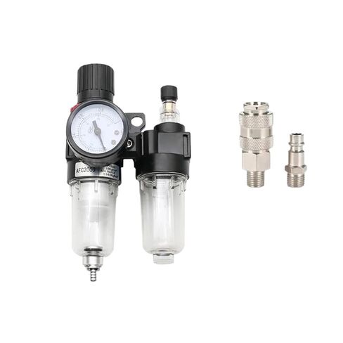 AFC2000 G1/4 Air Compressor Oil Water Separator Air Filter for Pressure Reducing Valve Regulator AFR2000 + AL2000(PC 8mm Fitting) in Saudi Arabia