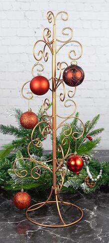 Red Co. 26" Metal Wire 5-Tier Ornament Display Tree Stand and Christmas Décor Holder - Gold in Saudi Arabia