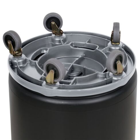 سلة مهملات TableTop King سعة 32 جالون رمادي/أسود، وغطاء، ومجموعة دوللي in Kuwait