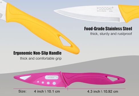 Paring Knife, 4 inch Fruit Paring Knives Set of 4 with Cover Sheath, Small Kitchen Sharp Peeling Cutting for Vegetable Stainless Steel in Saudi Arabia