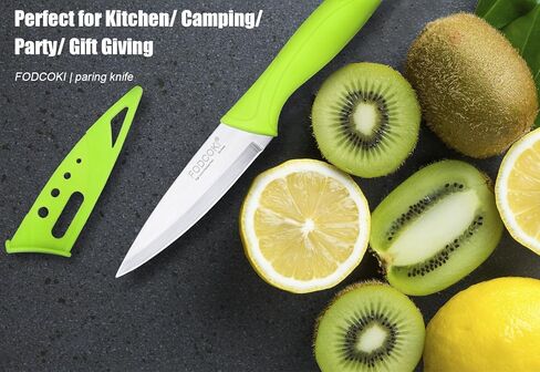 Paring Knife, 4 inch Fruit Paring Knives Set of 4 with Cover Sheath, Small Kitchen Sharp Peeling Cutting for Vegetable Stainless Steel in Saudi Arabia