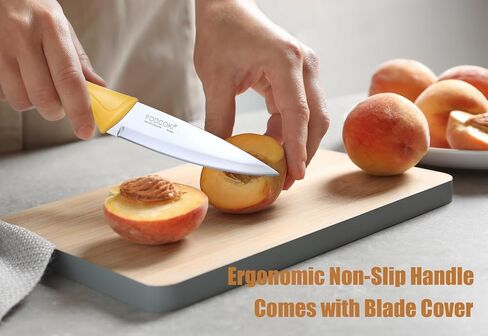 Paring Knife, 4 inch Fruit Paring Knives Set of 4 with Cover Sheath, Small Kitchen Sharp Peeling Cutting for Vegetable Stainless Steel in Saudi Arabia