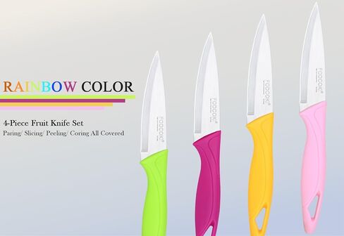 Paring Knife, 4 inch Fruit Paring Knives Set of 4 with Cover Sheath, Small Kitchen Sharp Peeling Cutting for Vegetable Stainless Steel in Saudi Arabia