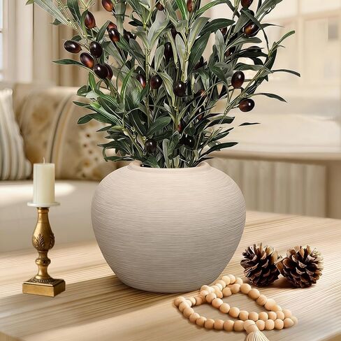 Tall Ceramic Vase 12 Inch Neutral Textured Vase,Cream Ceramic Vase for Home Decor,Farmhouse Tall Ceramic Flower Vase for Dining Table,Living Room,Kitchen,Bedroom,Entryway in Saudi Arabia