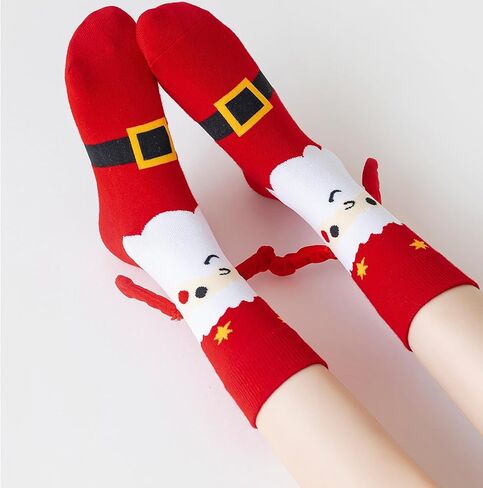 Christmas Magnetic Funny Holding Hands Socks for Couples, Christmas Gag Gifts, Unisex Adult New Year Gift in Saudi Arabia