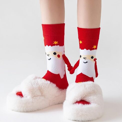 Christmas Magnetic Funny Holding Hands Socks for Couples, Christmas Gag Gifts, Unisex Adult New Year Gift in Saudi Arabia