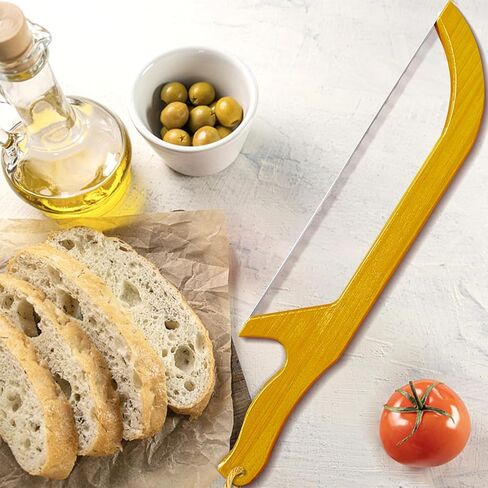 سكين الخبز المسنن، قطاعة الخبز للخبز المنزلي، مقبض خشبي ممتاز من الفولاذ المقاوم للصدأ سكين خبز العجين المخمر، استخدام بسيط 14.5 بوصة (إصدار محدث) in Kuwait