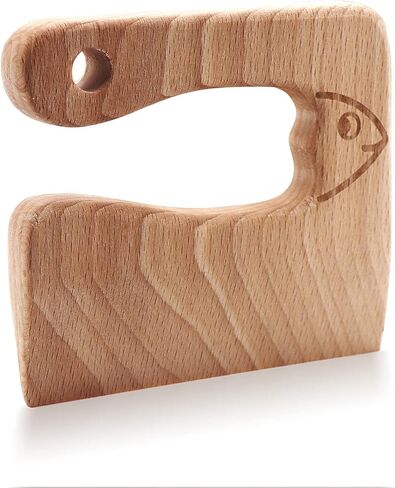 CONSIO Wooden Kids Knife - Children's Safe knives - Toddler Knife for Chopping - Safe Cutting Veggies Fruits - Fish Shape in Saudi Arabia