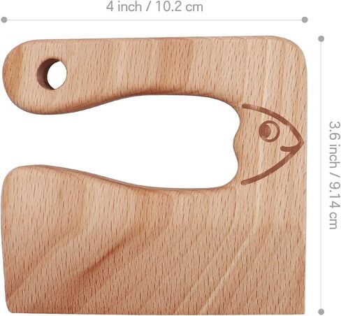 CONSIO Wooden Kids Knife - Children's Safe knives - Toddler Knife for Chopping - Safe Cutting Veggies Fruits - Fish Shape in Saudi Arabia