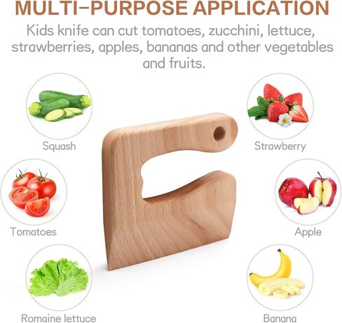 CONSIO Wooden Kids Knife - Children's Safe knives - Toddler Knife for Chopping - Safe Cutting Veggies Fruits - Fish Shape in Saudi Arabia
